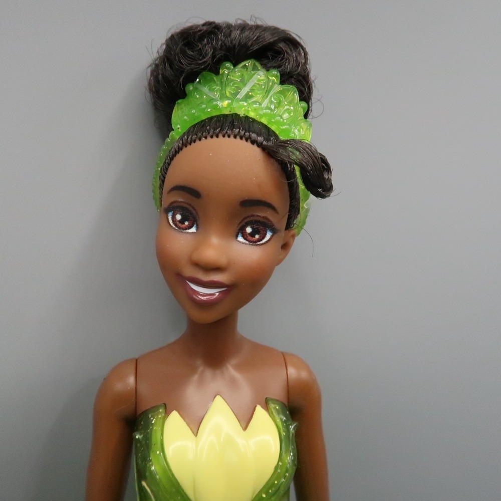 Mattel Disney Princess Tiana 12" Fashion Doll‎ Sparkling Glitter with Frog & box